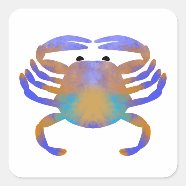 Sticker Carré aquarelle de crabe (Devant)
