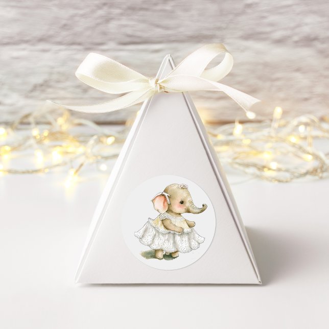 Sticker Carré Aquarelle Eléphant mignonne (Créateur téléchargé)