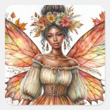 Aquarelle esthétique de l'automne à peau foncée