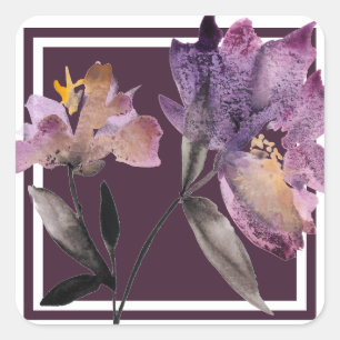 Sticker Carré Aquarelle florale III