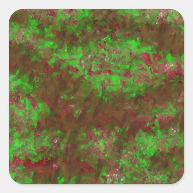 Sticker Carré aquarelle peinture magnifique jardin fleuri (Devant)