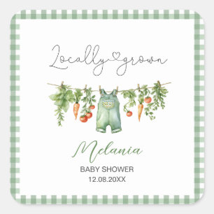 Sticker Carré    Aquarelle Plaque en papier pour Baby shower de 