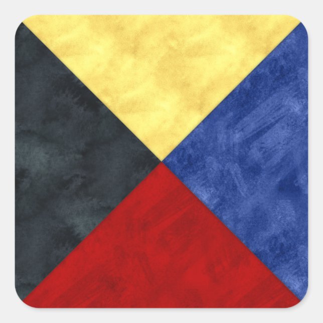 Sticker Carré Aquarelle Signal nautique Pavillon maritime (Devant)