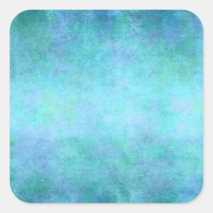 Sticker Carré Aquarelle turquoise bleue, violette, aqua et viole