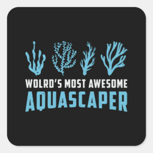 Sticker Carré Aquarium rétro le plus aquascaper du monde d'Aquar