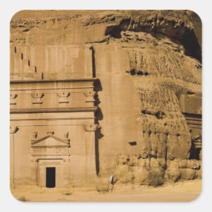 Sticker Carré Arabie saoudite, site de Madain Saleh, ancien 3