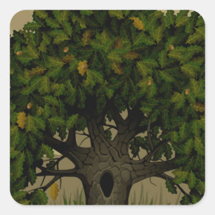 Sticker Carré Arbre antique d'imaginaire