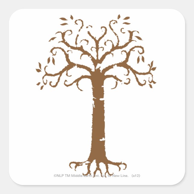 Sticker Carré Arbre blanc de Gondor (Devant)