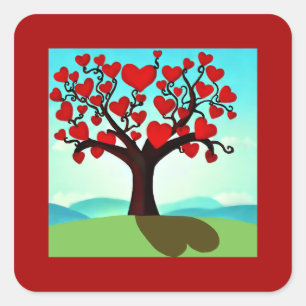 Sticker Carré   Arbre d’amour - tree of love