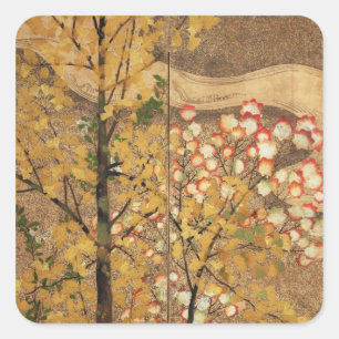 Sticker Carré Arbre d'automne