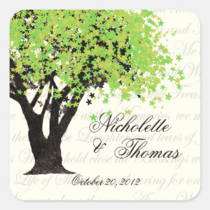 Sticker Carré Arbre de fleurs dansantes