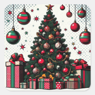 Sticker Carré Arbre de Noël