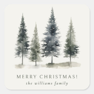 Sticker Carré Arbre de Noël scandinave minimaliste