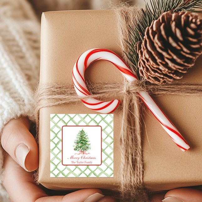 Sticker Carré Arbre de Noël Waterton (Créateur téléchargé)