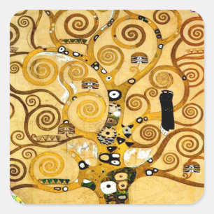Sticker Carré Arbre de vie Gustav Klimt Nouveau