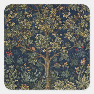 Sticker Carré Arbre de vie vintage de William Morris