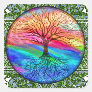 Sticker Carré Arbre de vie - Vitalité
