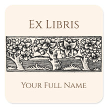 Arbres médiévaux Ex Libris Bookplate, modifiable