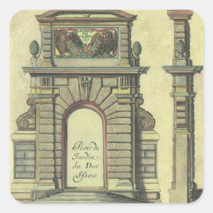 Sticker Carré Arc de Portail de Jardin Vintage, Architecture Ren