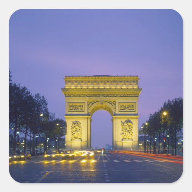 Sticker Carré Arc de Triomphe, Paris, France, (Devant)