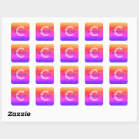 Arc en ciel rétro Monogramme initial & nom Envelop