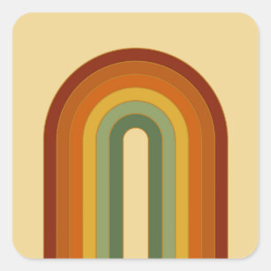 Sticker Carré Arc-en-ciel Super en couche rétro-muté