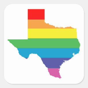 Sticker Carré arc-en-ciel texan