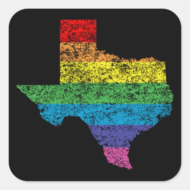 Sticker Carré arc-en-ciel texan (Devant)