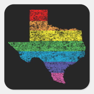 Sticker Carré arc-en-ciel texan