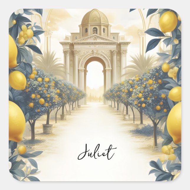 Sticker Carré Arch Food Fun Fruit Lime Citron Fête des mariées (Devant)