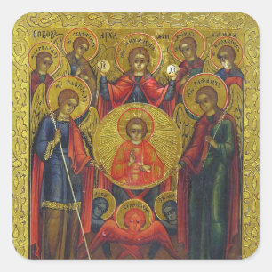 Sticker Carré Archanges Orthodoxe Christian Icône byzantine
