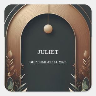 Sticker Carré Arche de Mariage Ferme de Grange Rustique en Bois 