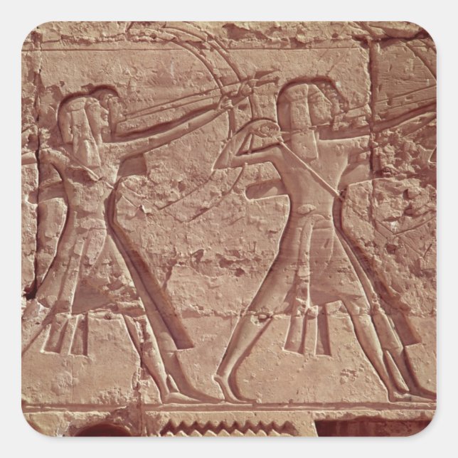 Sticker Carré Archers, détail de la chasse de Ramesses III (Devant)