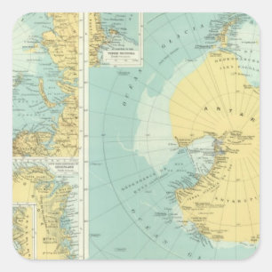 Sticker Carré Arctique, Antarctique