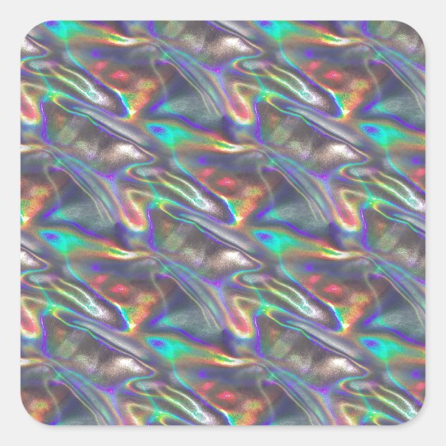 Sticker Carré argent holographique (Devant)