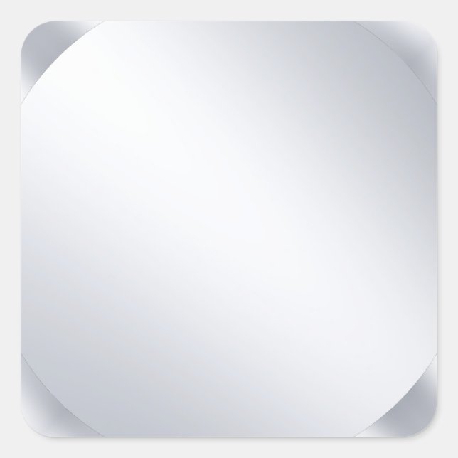 Sticker Carré Argent métallique personnalisé Look Blank Modèle m (Devant)