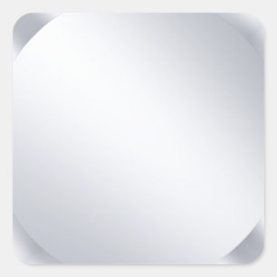 Sticker Carré Argent métallique personnalisé Look Blank Modèle m