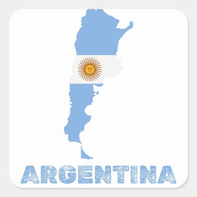 Sticker Carré Argentina Map with name (Devant)