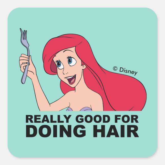 Sticker Carré Ariel | Vraiment bon pour faire des cheveux (Devant)