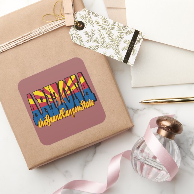 Sticker Carré Arizona Grand Canyon State (Cadeaux)