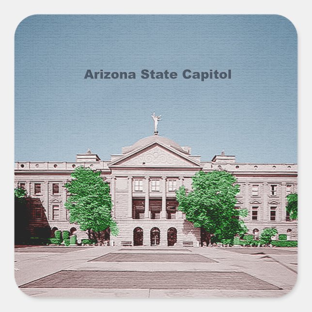 Sticker Carré Arizona State Capitol teintée colorée (Devant)