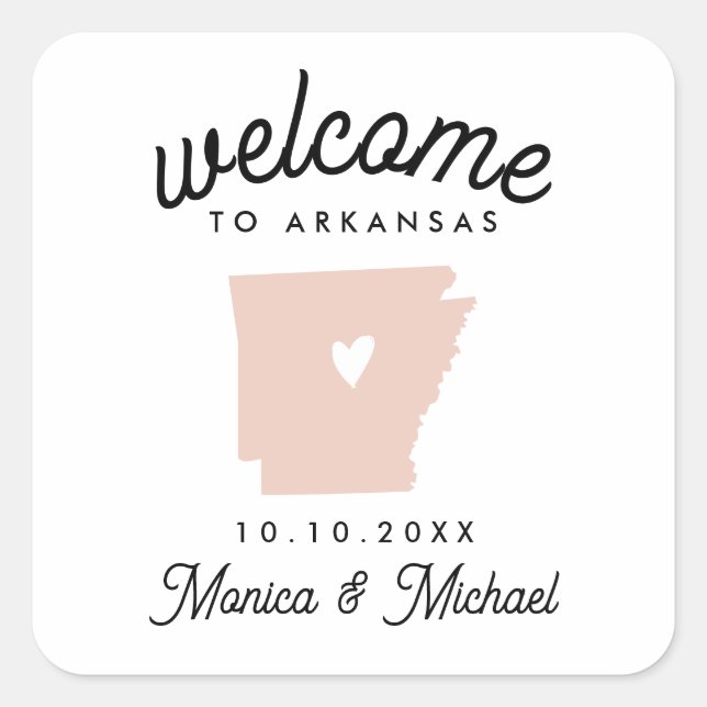 Sticker Carré ARKANSAS State Destination Wedding - N'IMPORTE QUE (Devant)