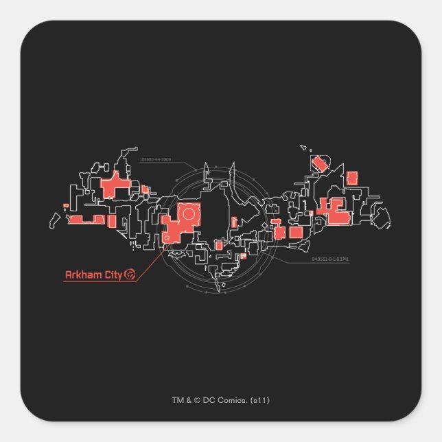 Sticker Carré Arkham City Diagramme (Devant)