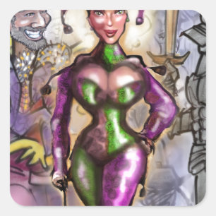 Sticker Carré Arlequin