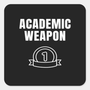 Sticker Carré Arme académique - Inspirationnel surdimensionné Dr