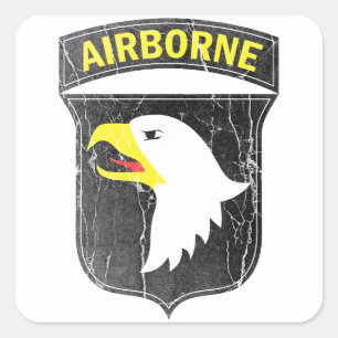 Sticker Carré Armée aéroportée 101 hurlant Aigle