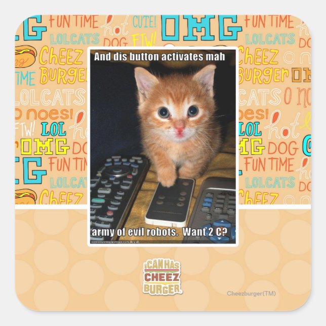 Sticker Carré Armée des robots malfaisants (Devant)