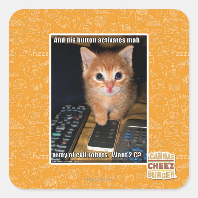 Sticker Carré Armée des robots malfaisants (Devant)