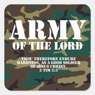 Sticker Carré Armée du Seigneur, Écriture biblique Camo