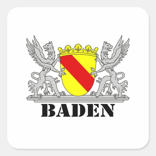 Sticker Carré Armoiries badiennes de Bade-Greif et de l'écriture (Devant)